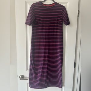 Banana Republic Striped Blue and Red Shift Dress, Size XS